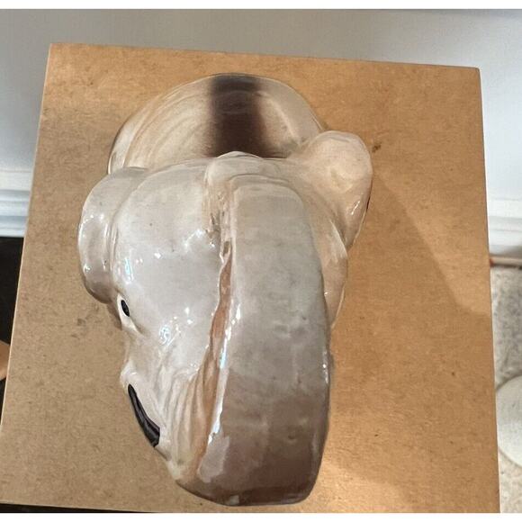 Vintage Ceramic Lusterware Elephant Figurine Lucky Trunk Up Sculpture Brazil 7”T - Picture 5 of 7